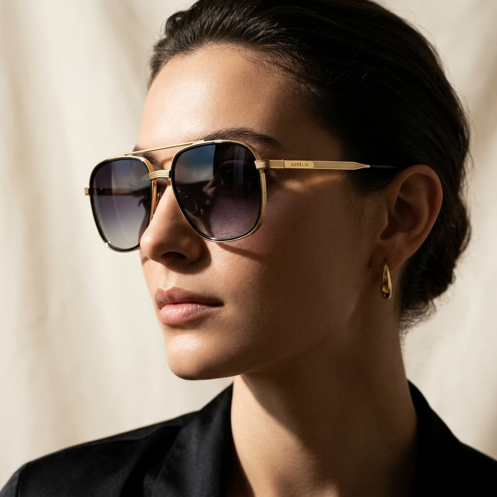 Modèle portant des lunettes de soleil Nyvara